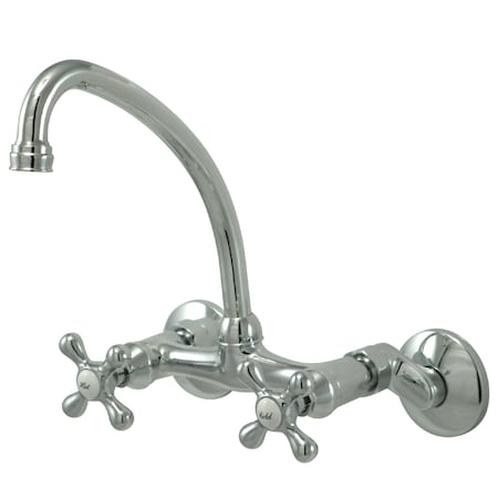 Kingston Brass KS214C 6-Inch Adjustable Center Wall Mount Kitchen Faucet KS214C